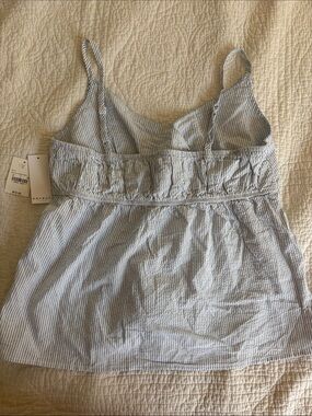PacSun Light Blue and White Striped Cami Top